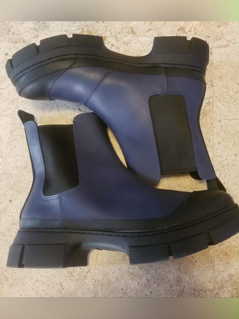 Chunky Blondo Waterproof Ankle Boots in Navy